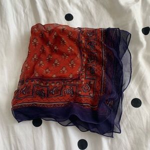 Orange and Navy Print Scarf